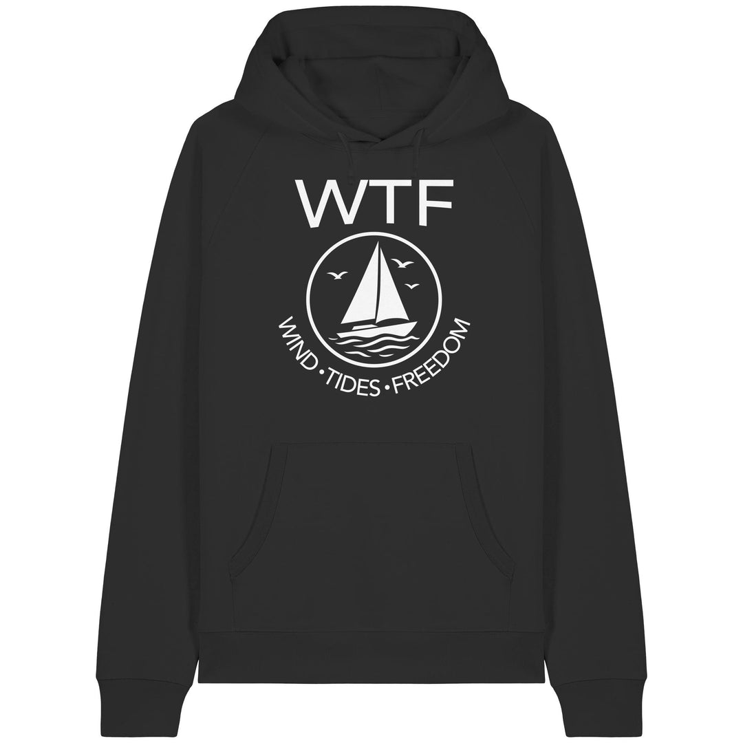 WTF Wind Tides Freedom - Organic Raglan Hoodie