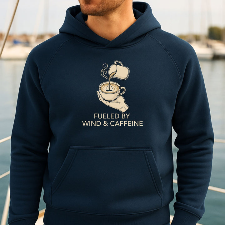 Fueled by Wind and Caffeine - Unisex Bio Raglan Hoodie