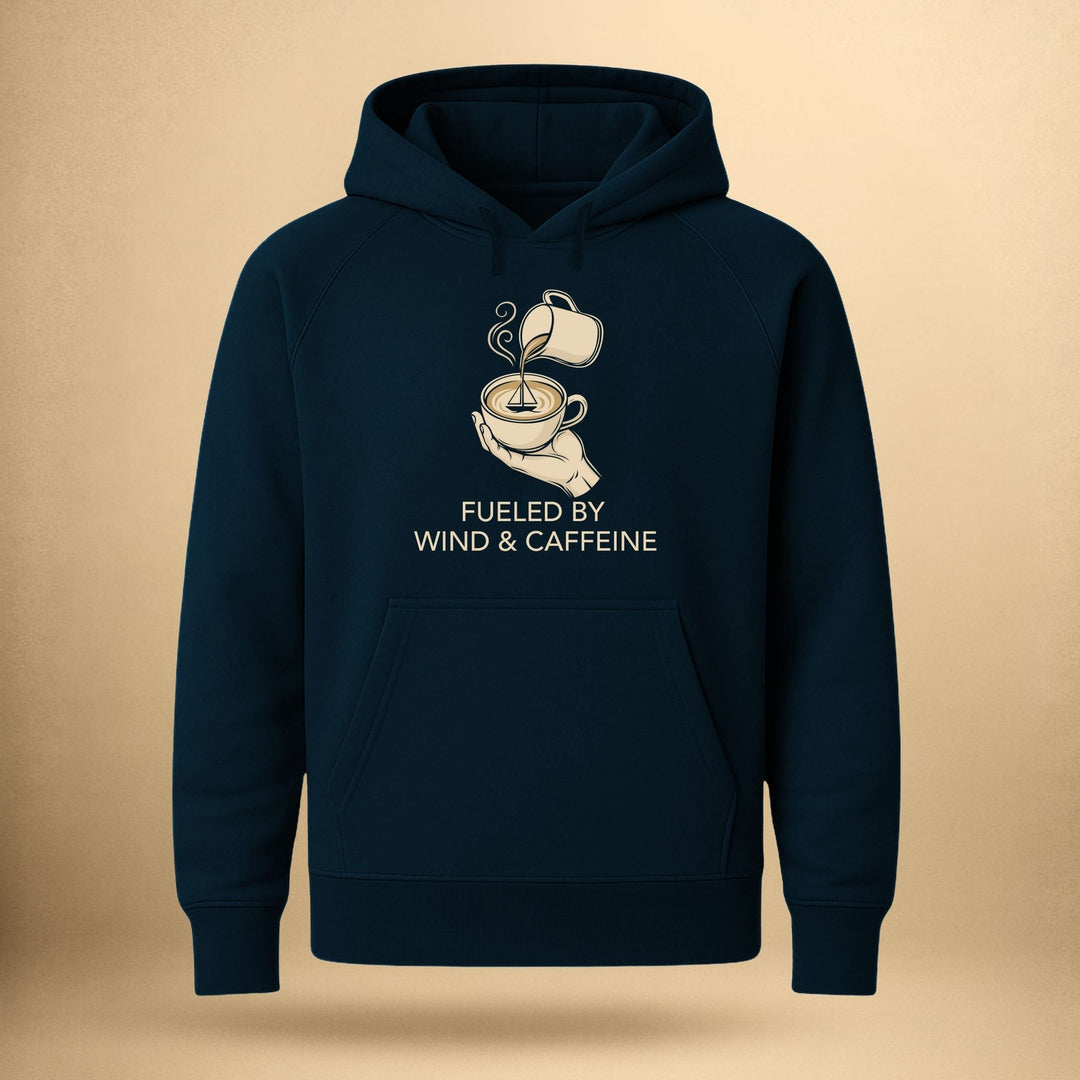 Fueled by Wind and Caffeine - Unisex Bio Raglan Hoodie