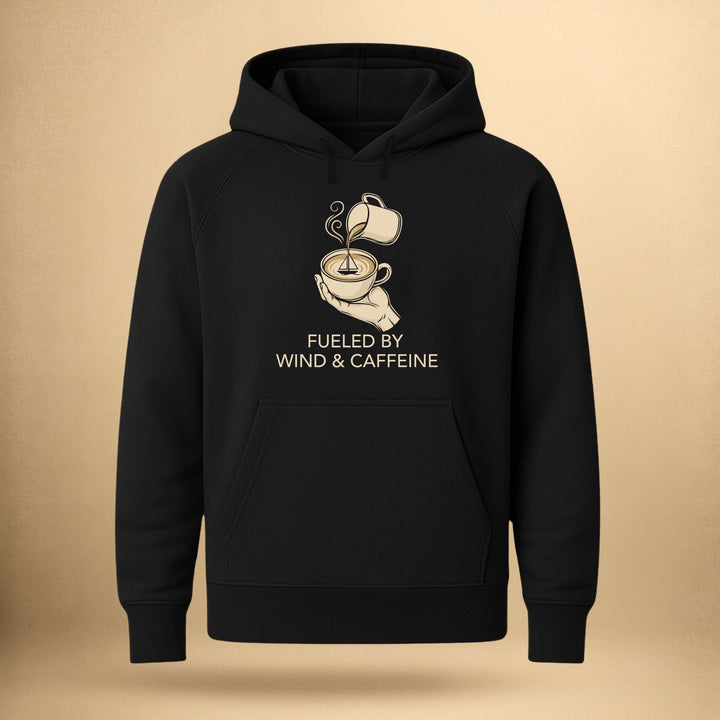 Fueled by Wind and Caffeine - Unisex Bio Raglan Hoodie