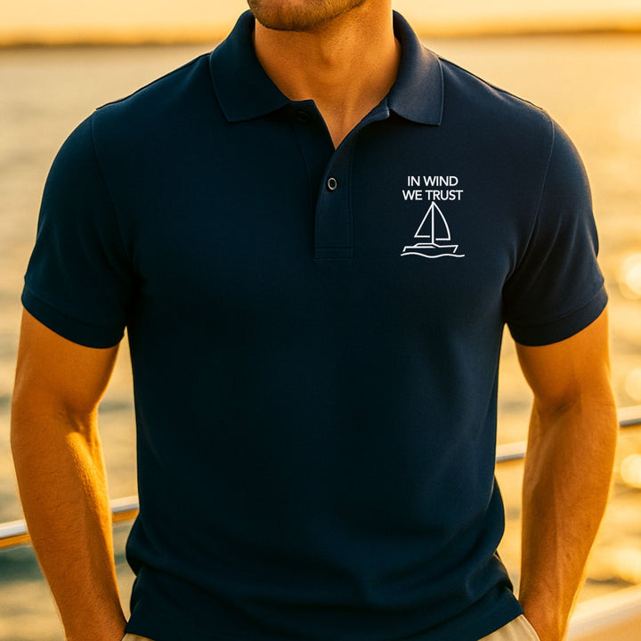 In Wind We Trust Stick - Unisex Premium Organic Polo