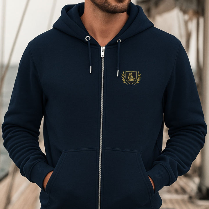 Mariluma Insignia – Organic Cotton Zip Hoodie with Embroidered Logo