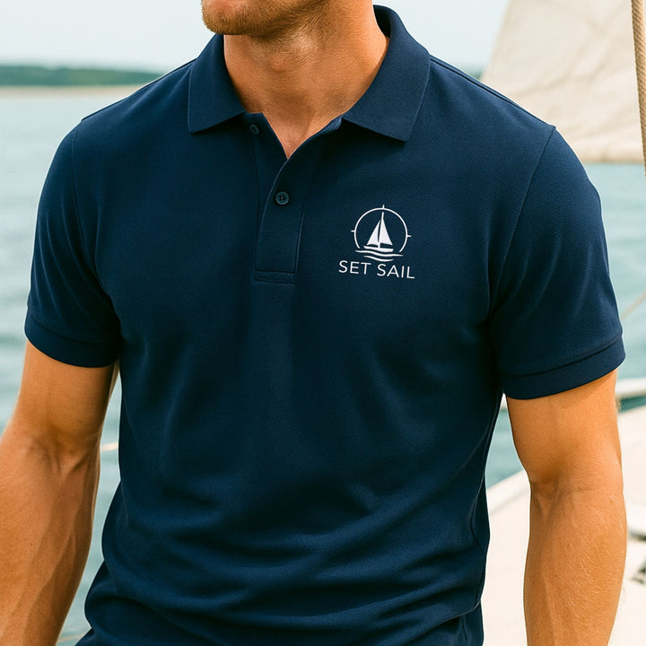 Set Sail - Organic Poloshirt with Embroidery