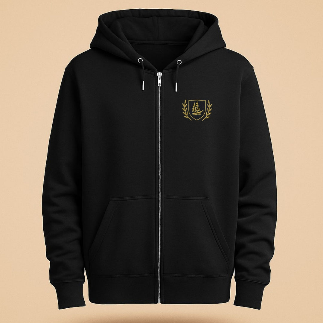 Mariluma Insignia – Organic Cotton Zip Hoodie with Embroidered Logo