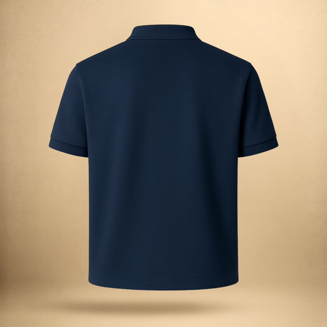 St. Tropez Compass – Organic Polo with golden embroidery